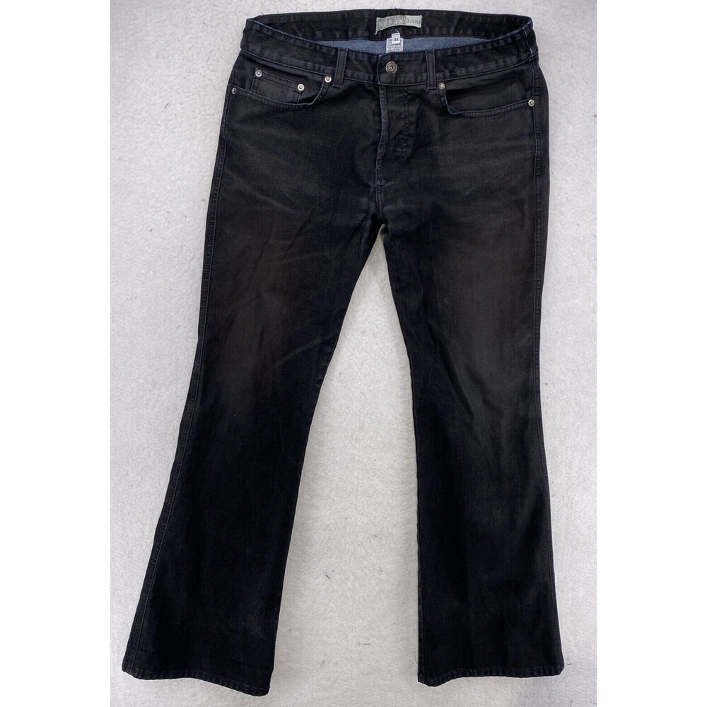 N.Y.S. Jeans Mens 34x34 Black Velvet Flare Bootcut Flap Pocket Pants Made USA